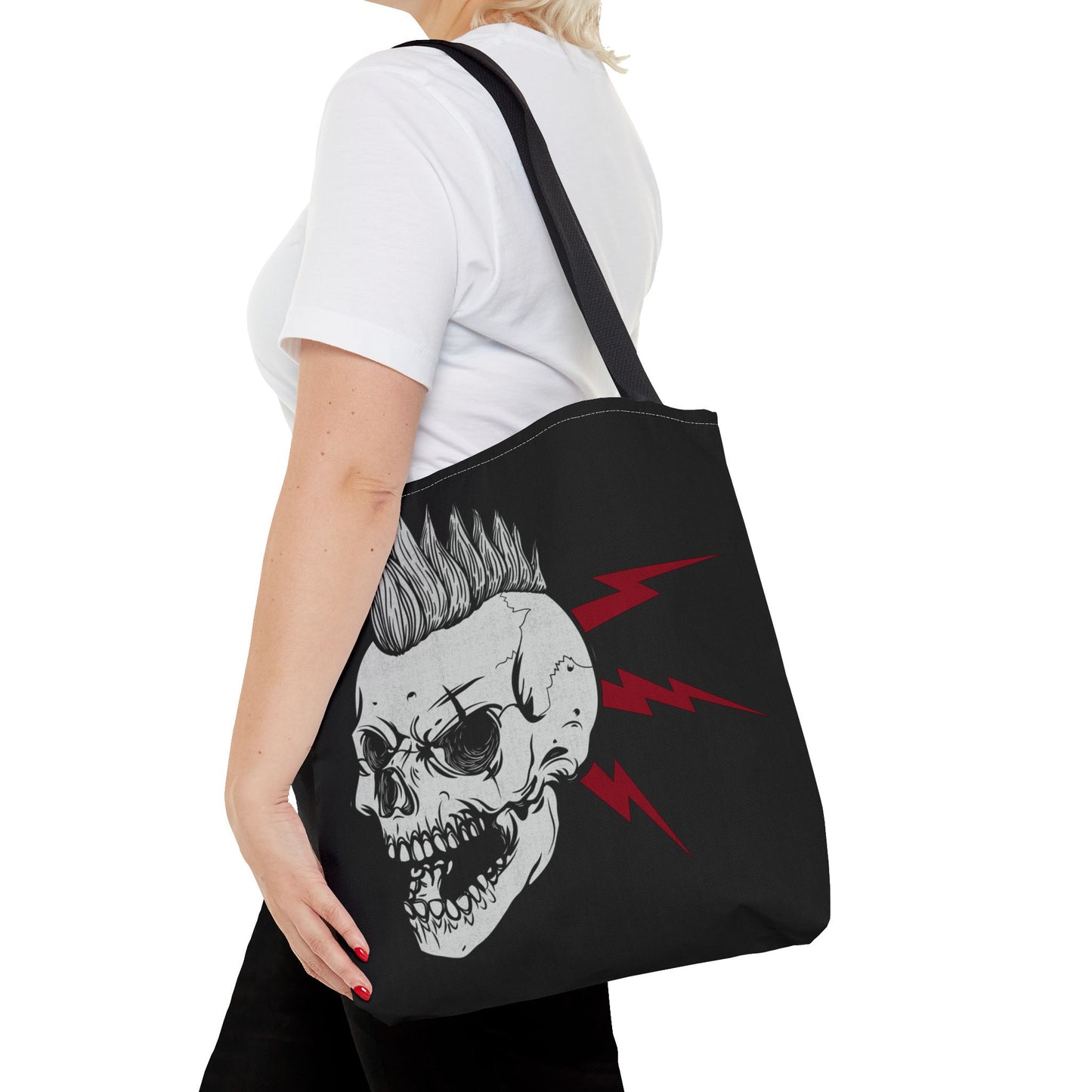 Punk Is Not Dead Skull Mohawk Tote Bag 3 sizes