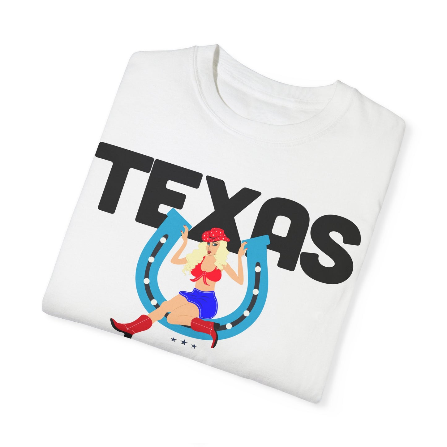 Texas Dover Dixie Horseshoe PinUp Color Comfort Unisex Garment-Dyed T-shirt