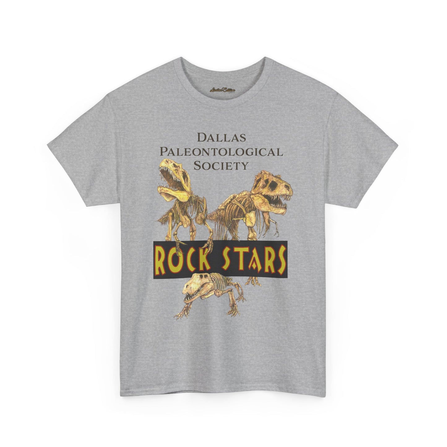 Rock Star Dinosaur Tee - Gildan 5000 Cotton Tshirt - Size S - 5x