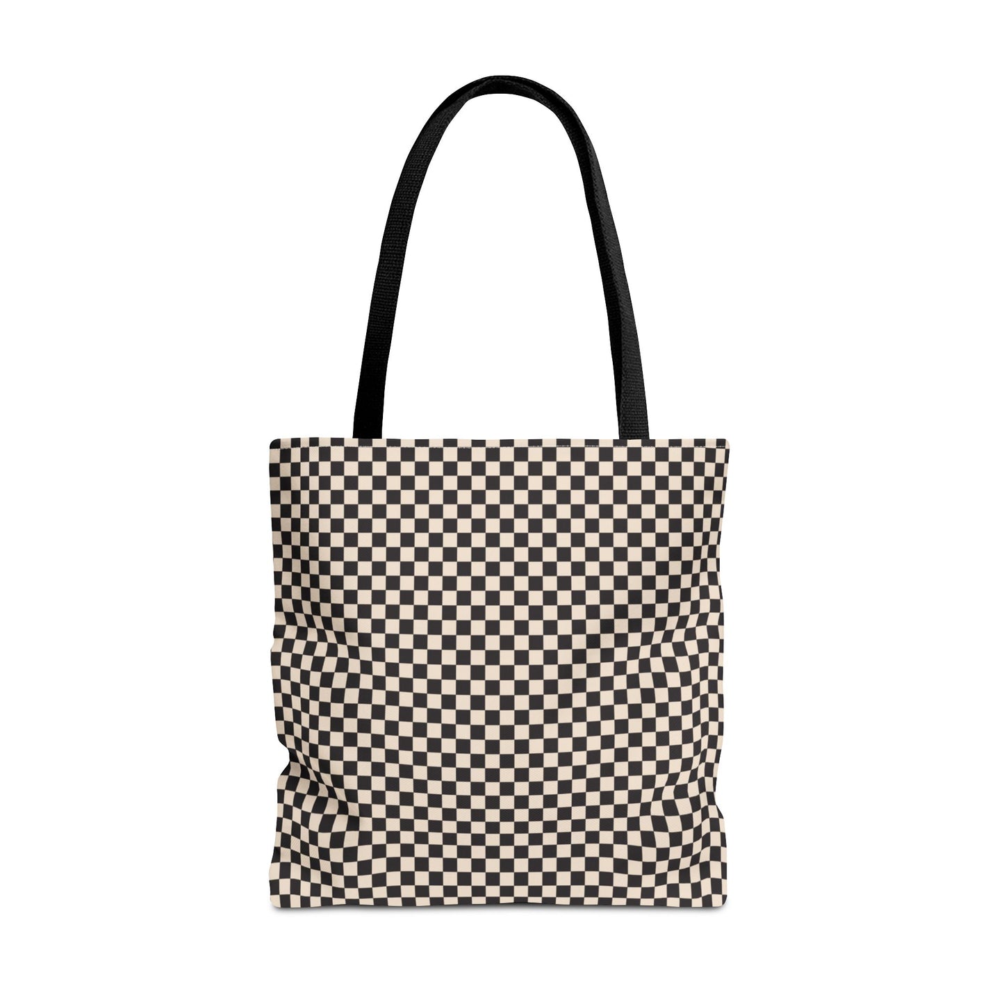 Black and Tan Check Tote Bag 3 sizes