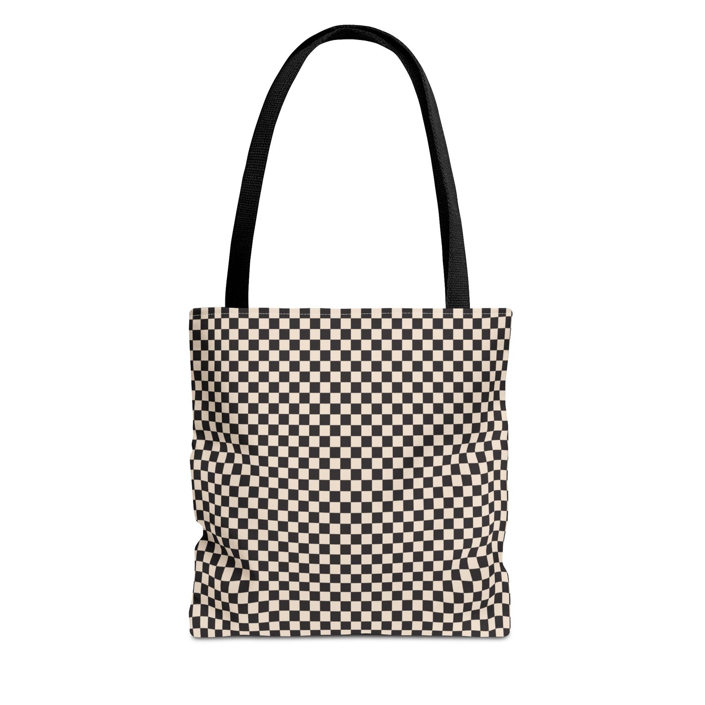 Black and Tan Check Tote Bag 3 sizes