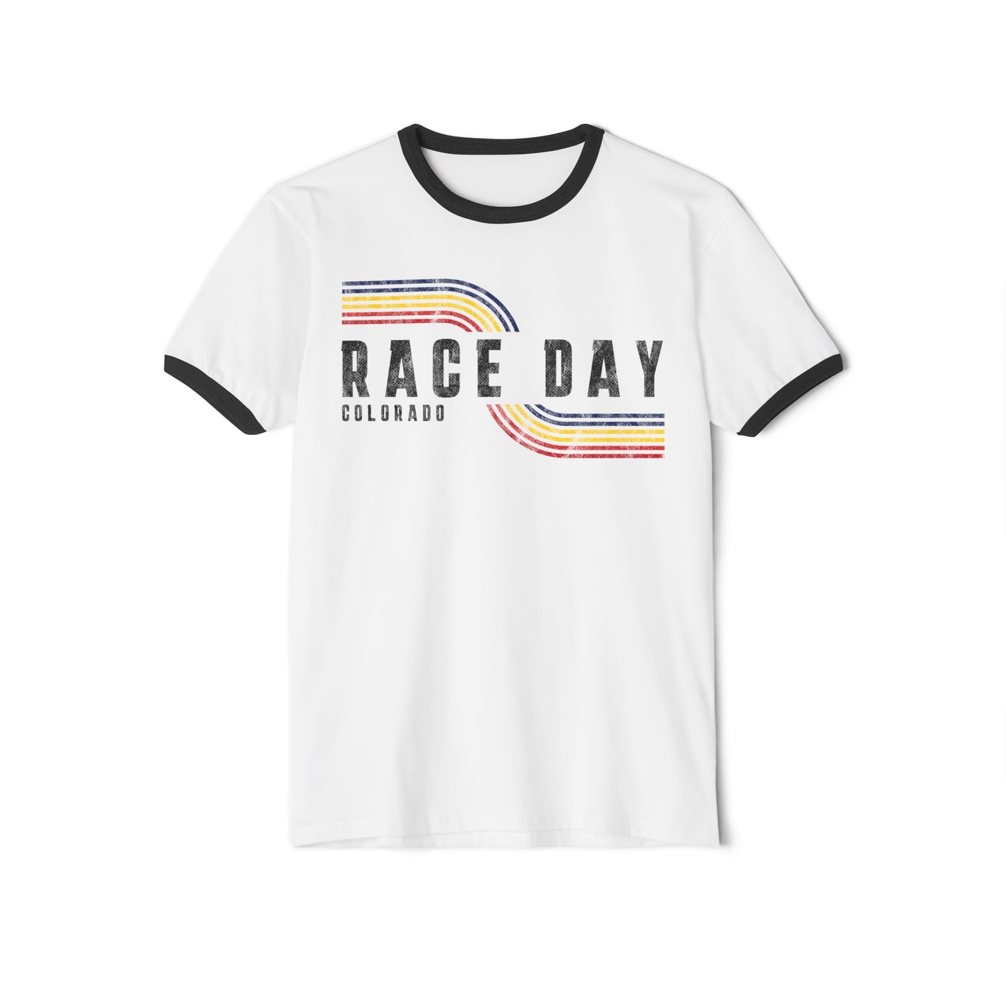 Colorado Race Day Retro Unisex Cotton Ringer T-Shirt