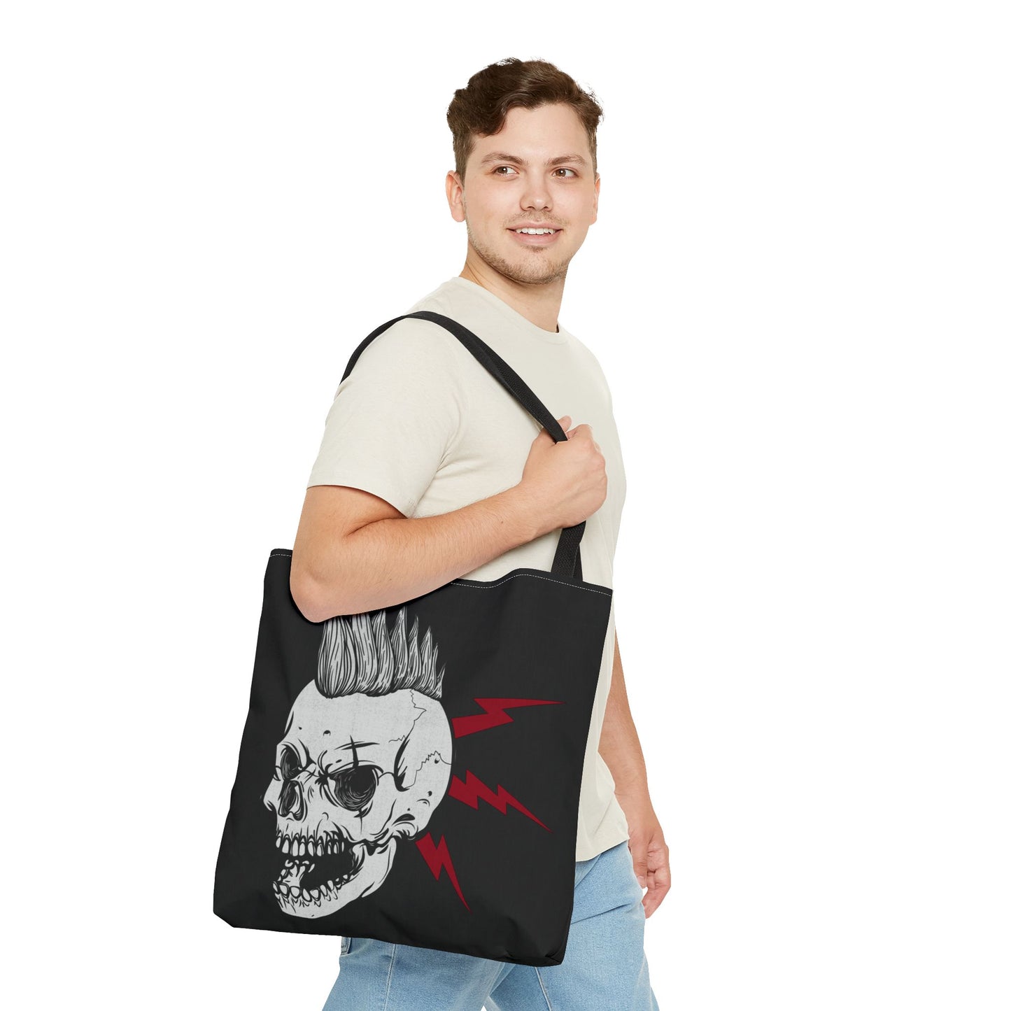 Punk Is Not Dead Skull Mohawk Tote Bag 3 sizes