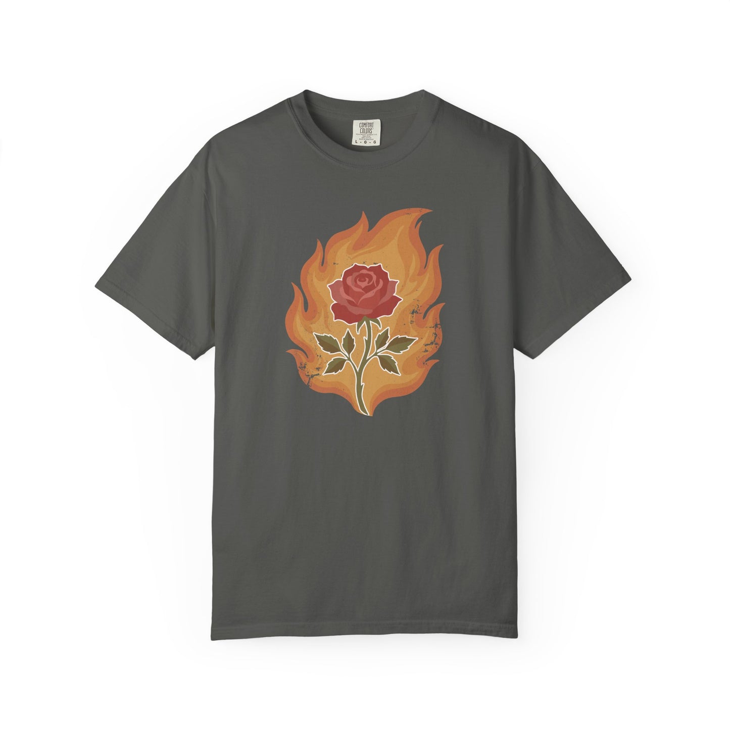 Vintage Fire Rose Comfort Graphic Tee