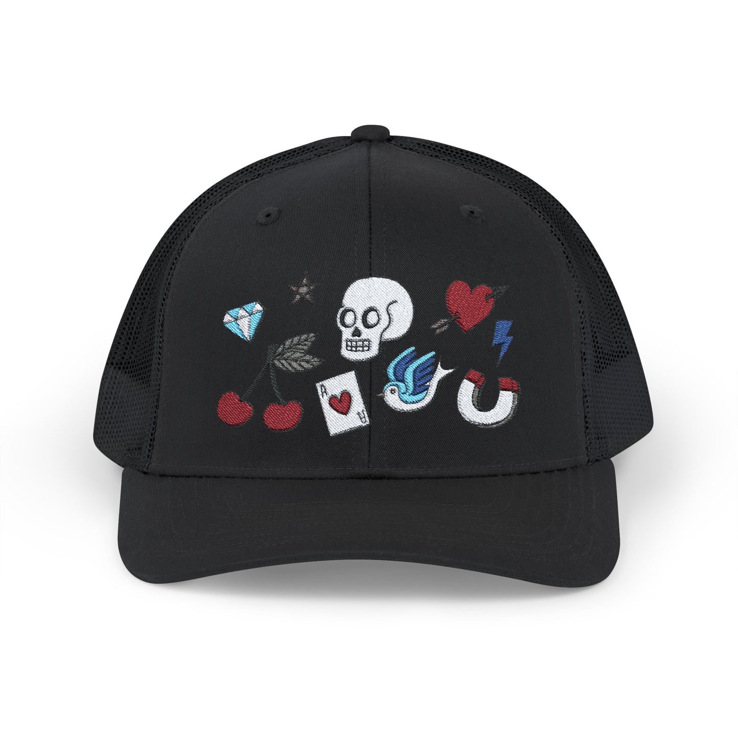 Tattoo Design Embroidery Snapback Trucker Cap