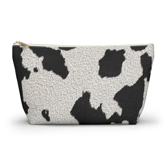 Cow Print Accessory Pouch w T-bottom