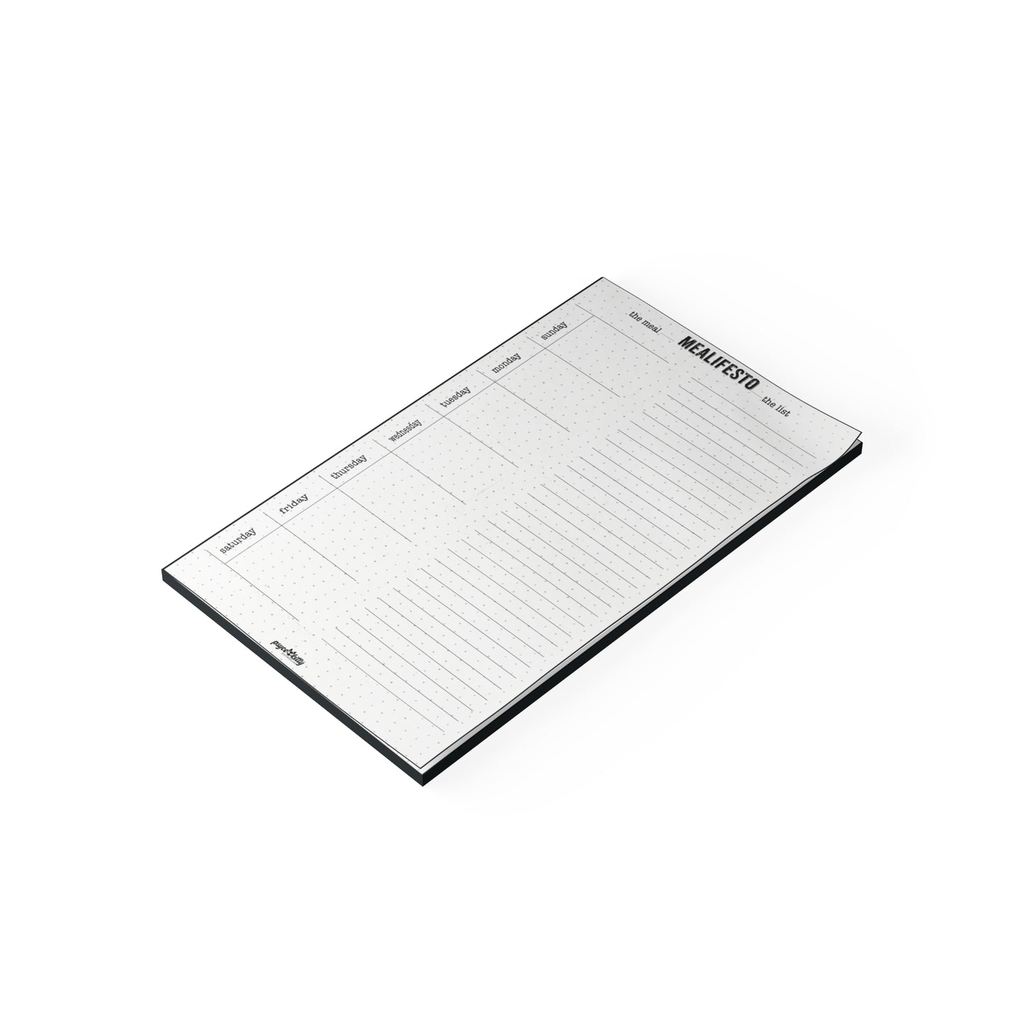 Unique weekly meal planning 10x6 Post-it® Note Pads! called Mealifesto®