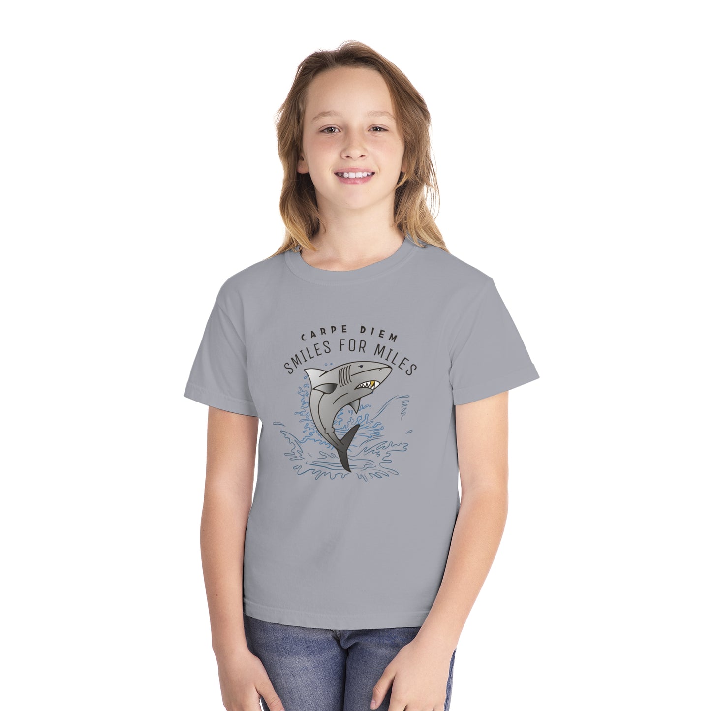 Carpe Diem Smiles for Miles Shark Youth Color Comfort Tee