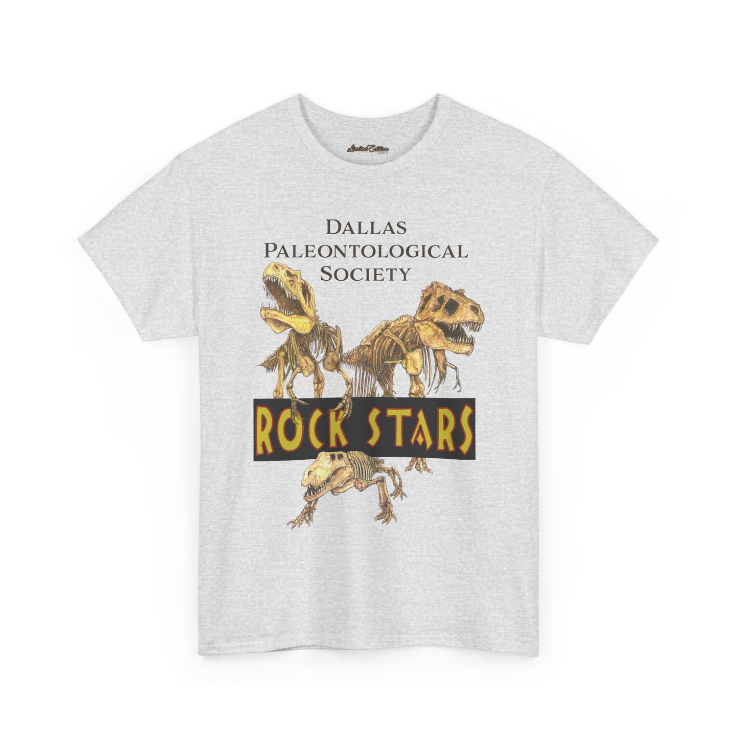 Rock Star Dinosaur Tee - Gildan 5000 Cotton Tshirt - Size S - 5x