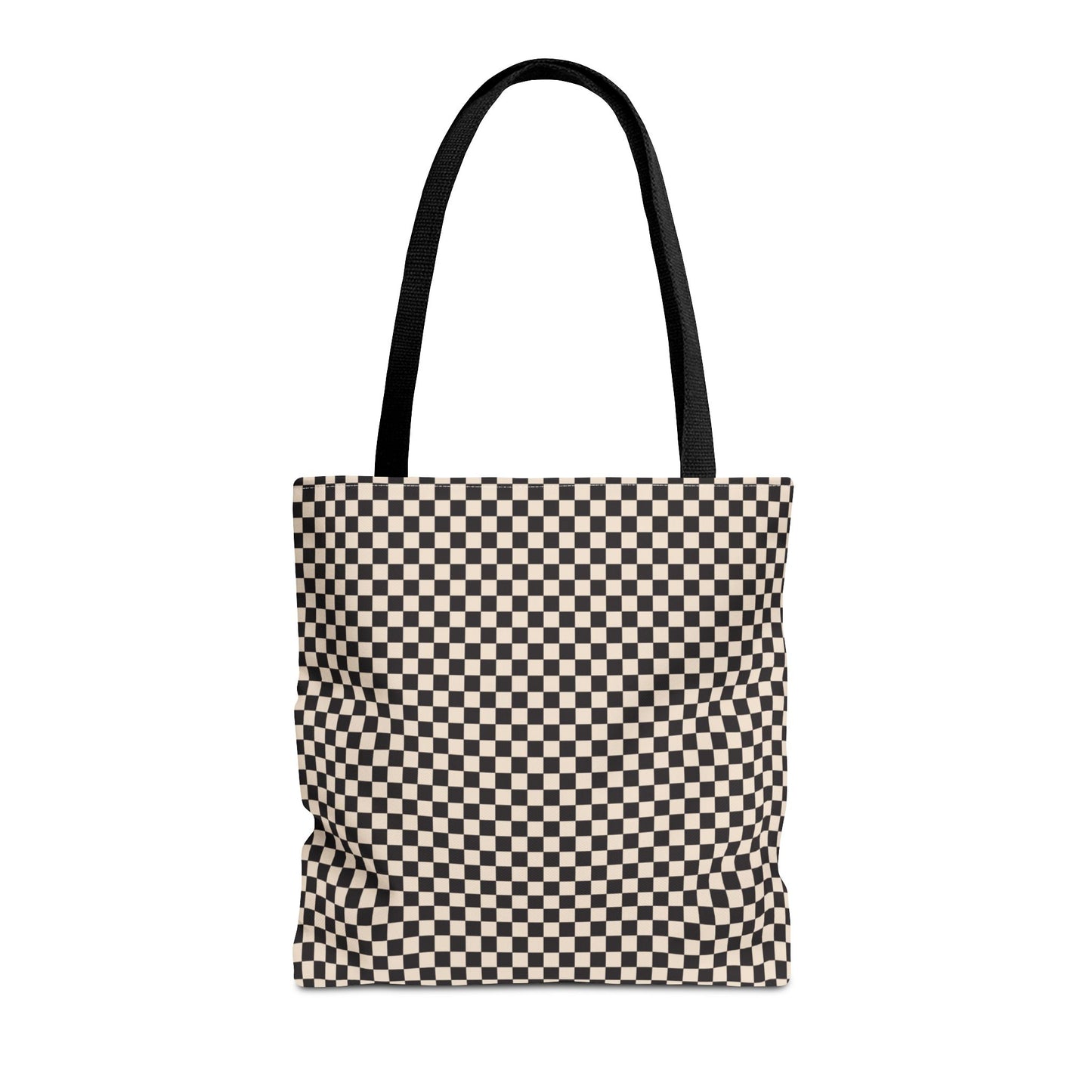 Black and Tan Check Tote Bag 3 sizes