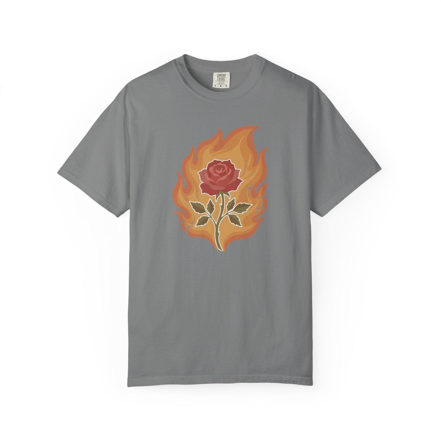 Vintage Fire Rose Comfort Graphic Tee