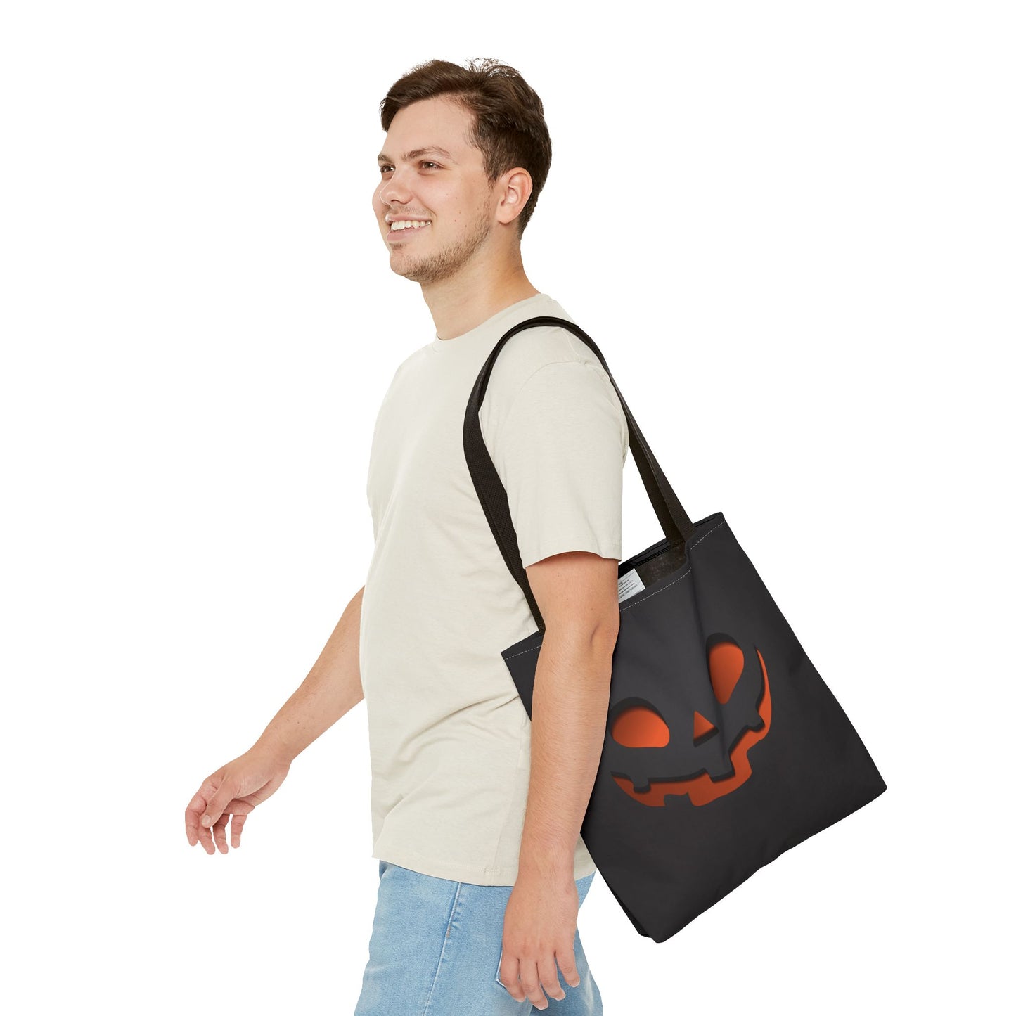 Halloween Black Pumpkin Tote Bag 3 sizes