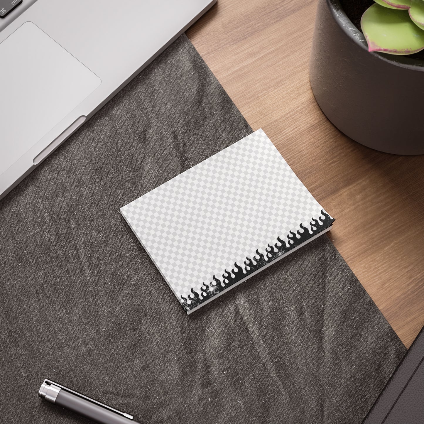 Checkered Flame Pattern Post-it® Note Pads 3x3 4x3