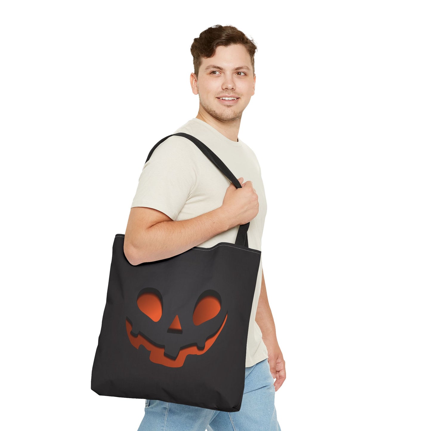 Halloween Black Pumpkin Tote Bag 3 sizes