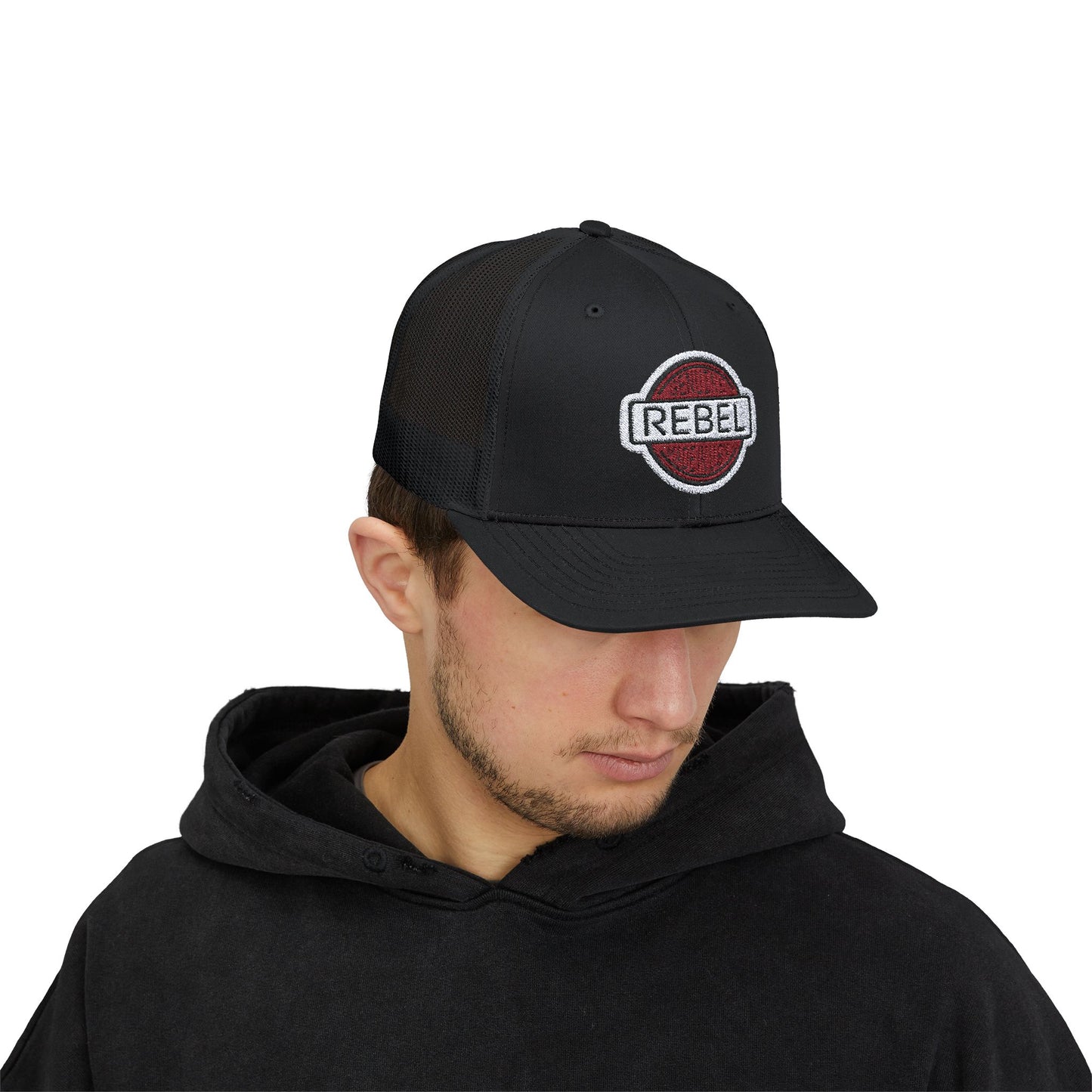 Genuine Rebel Embroidery Snapback Trucker Cap