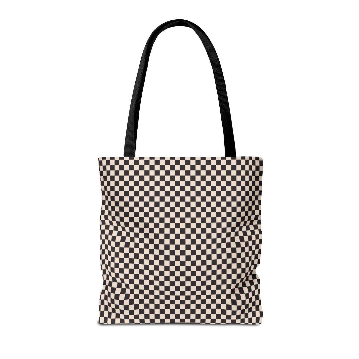 Black and Tan Check Tote Bag 3 sizes