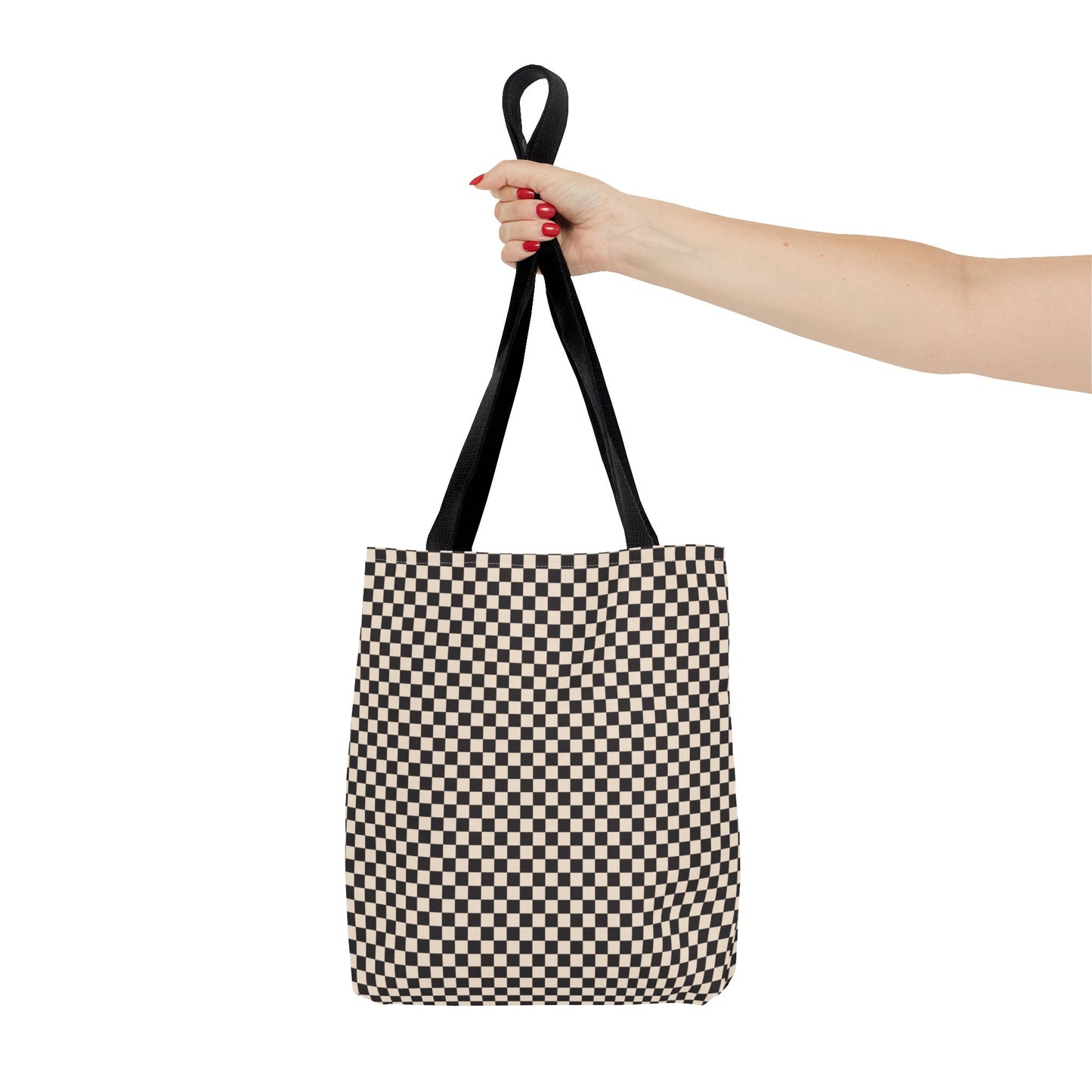 Black and Tan Check Tote Bag 3 sizes