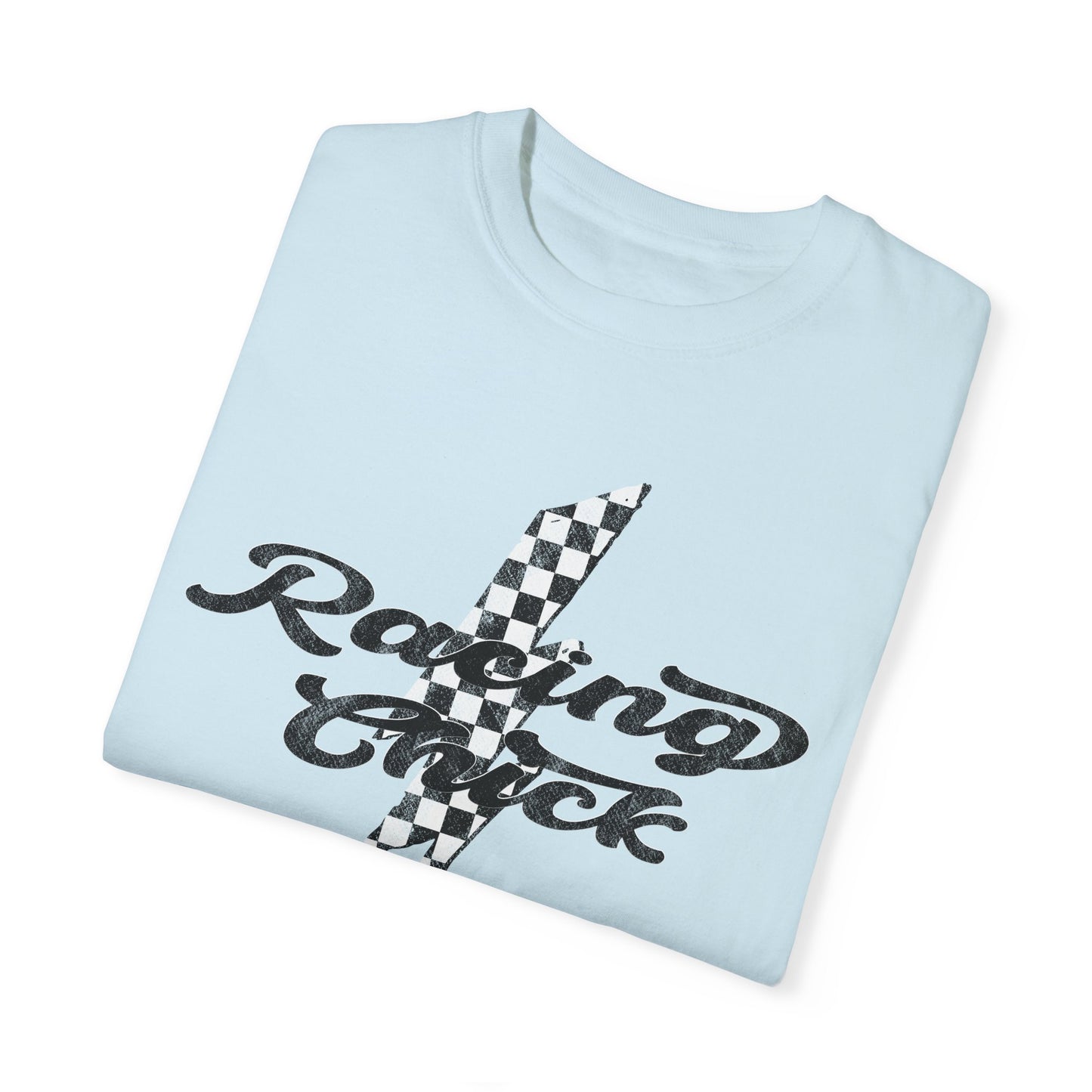 Racing Chick Black and White Check Lighting Color Comfort Tshirt