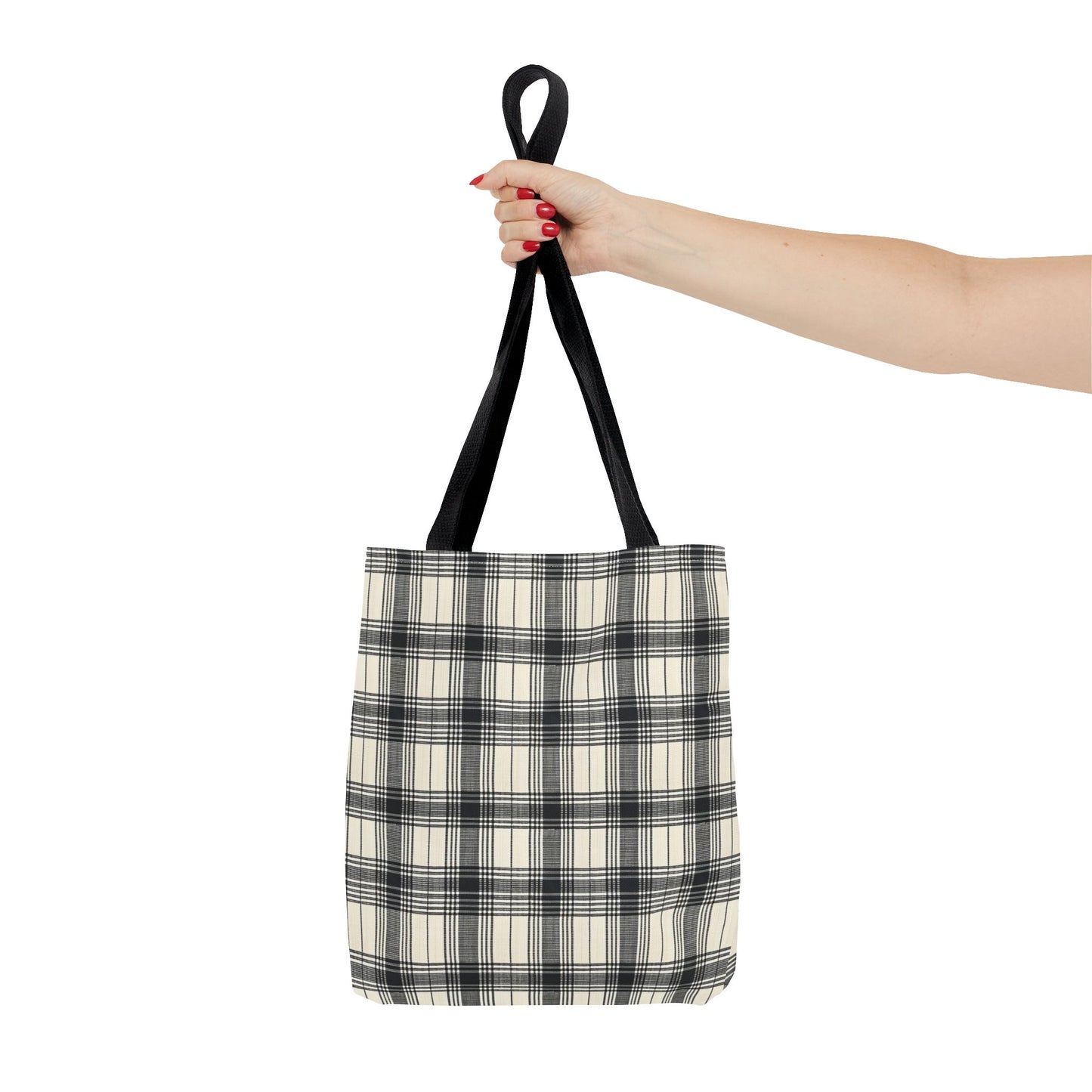 Black and Tan Plaid Tote Bag 3 sizes