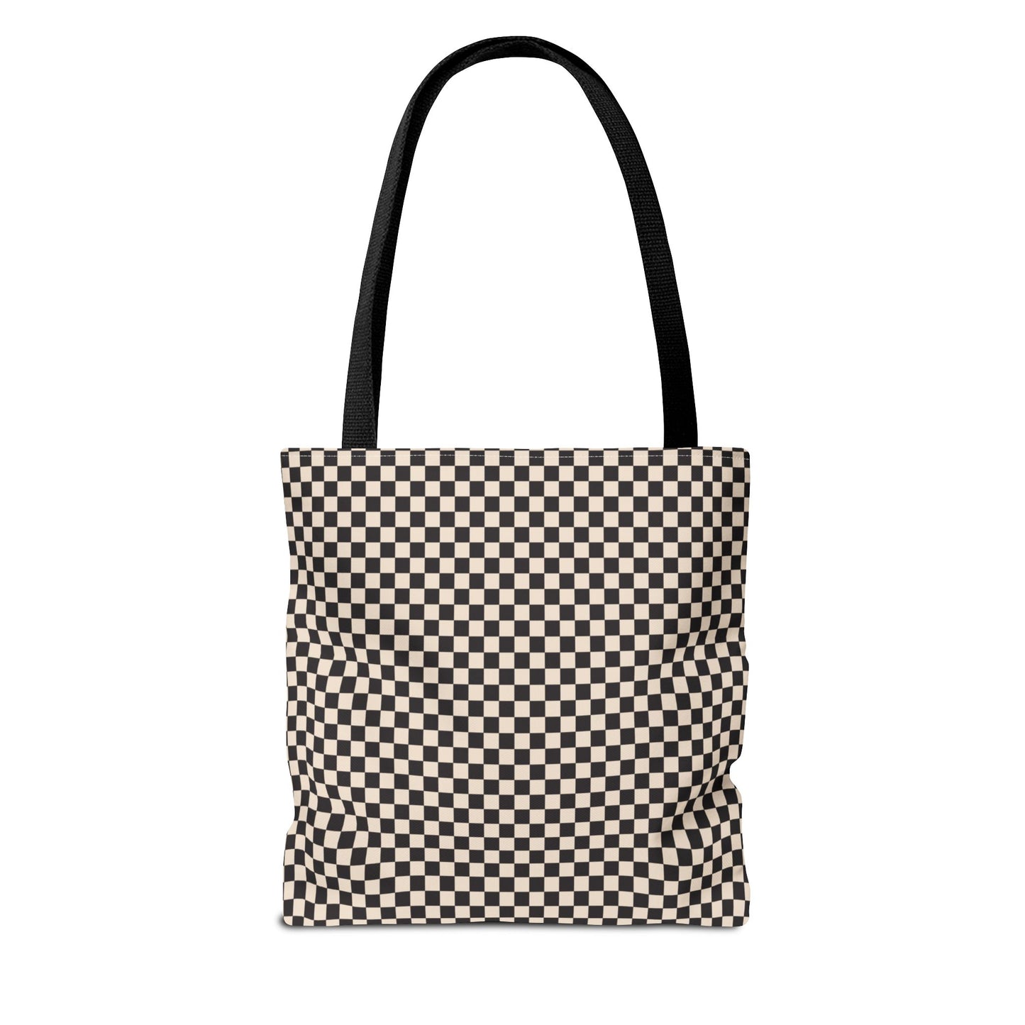 Black and Tan Check Tote Bag 3 sizes