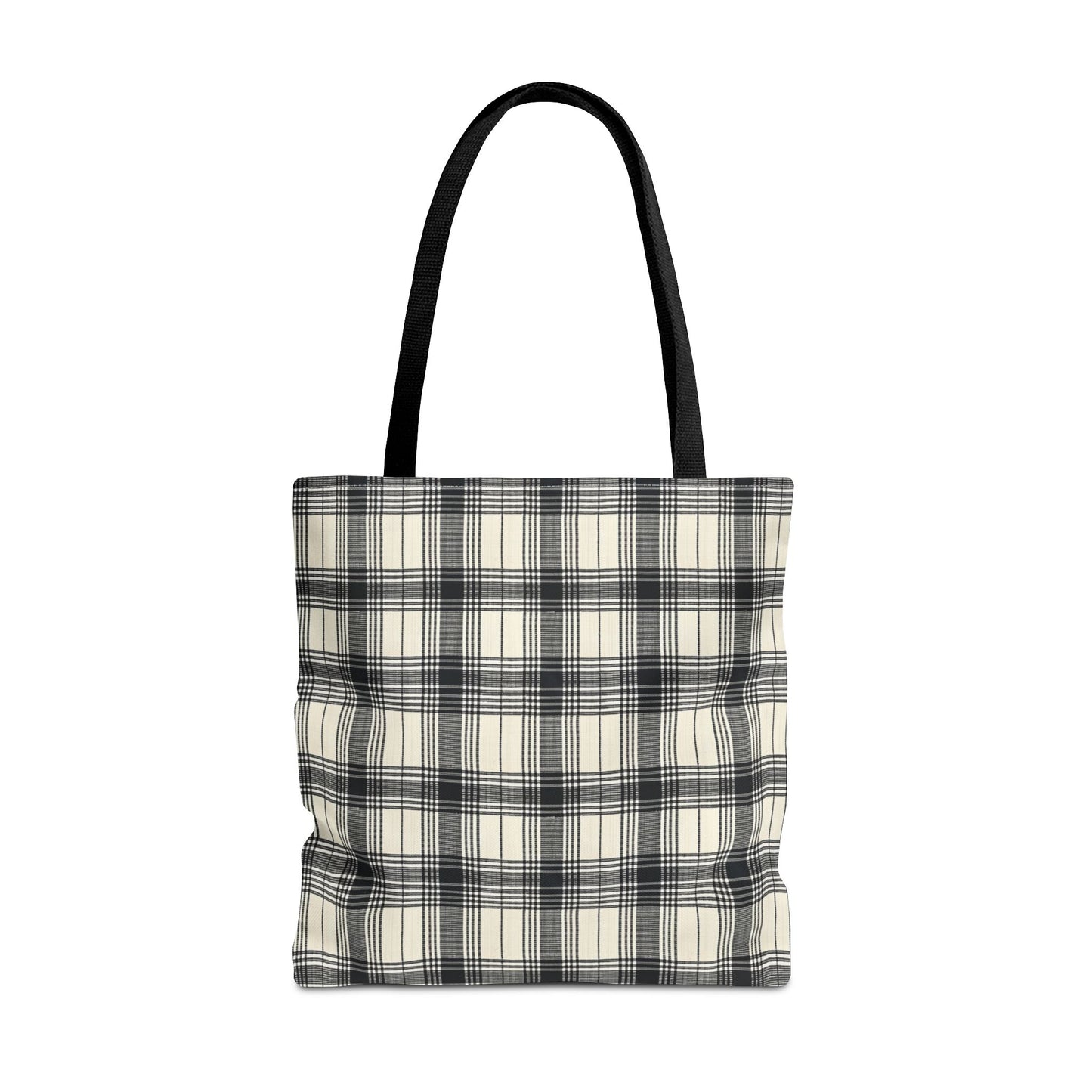 Black and Tan Plaid Tote Bag 3 sizes