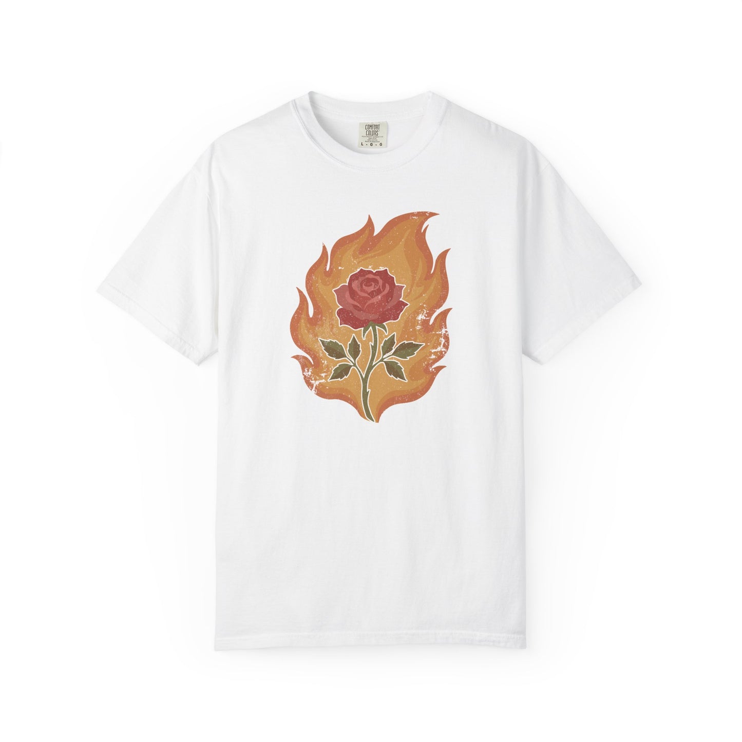 Vintage Fire Rose Comfort Graphic Tee