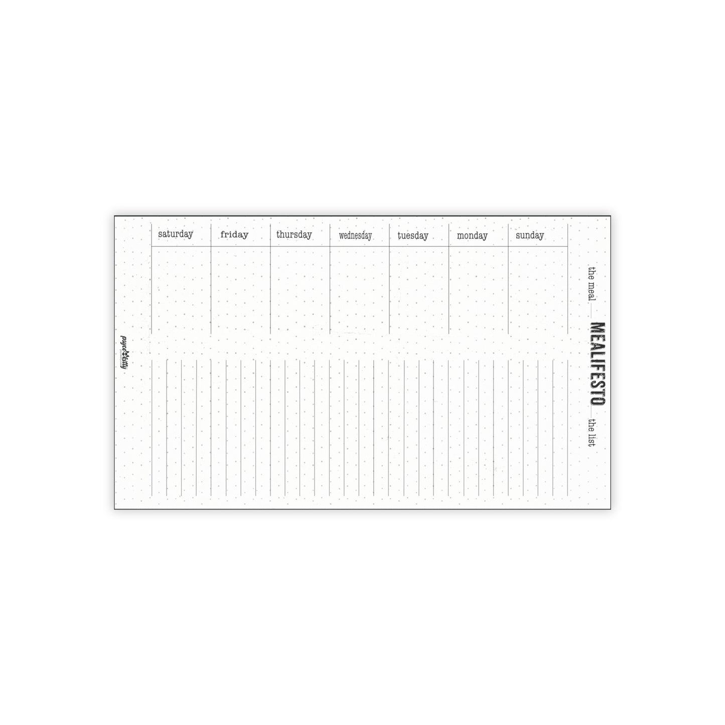 Unique weekly meal planning 10x6 Post-it® Note Pads! called Mealifesto®