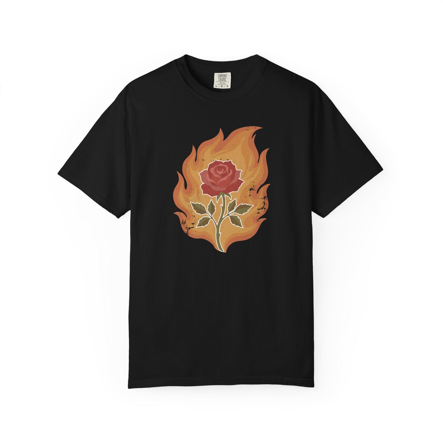 Vintage Fire Rose Comfort Graphic Tee