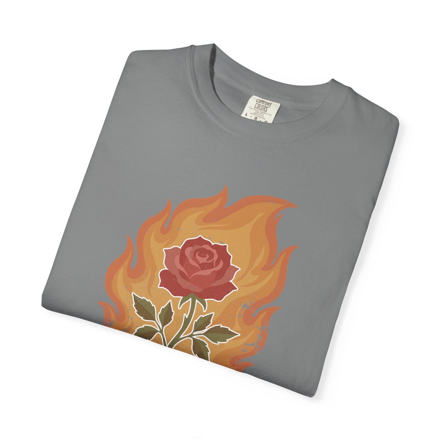 Vintage Fire Rose Comfort Graphic Tee