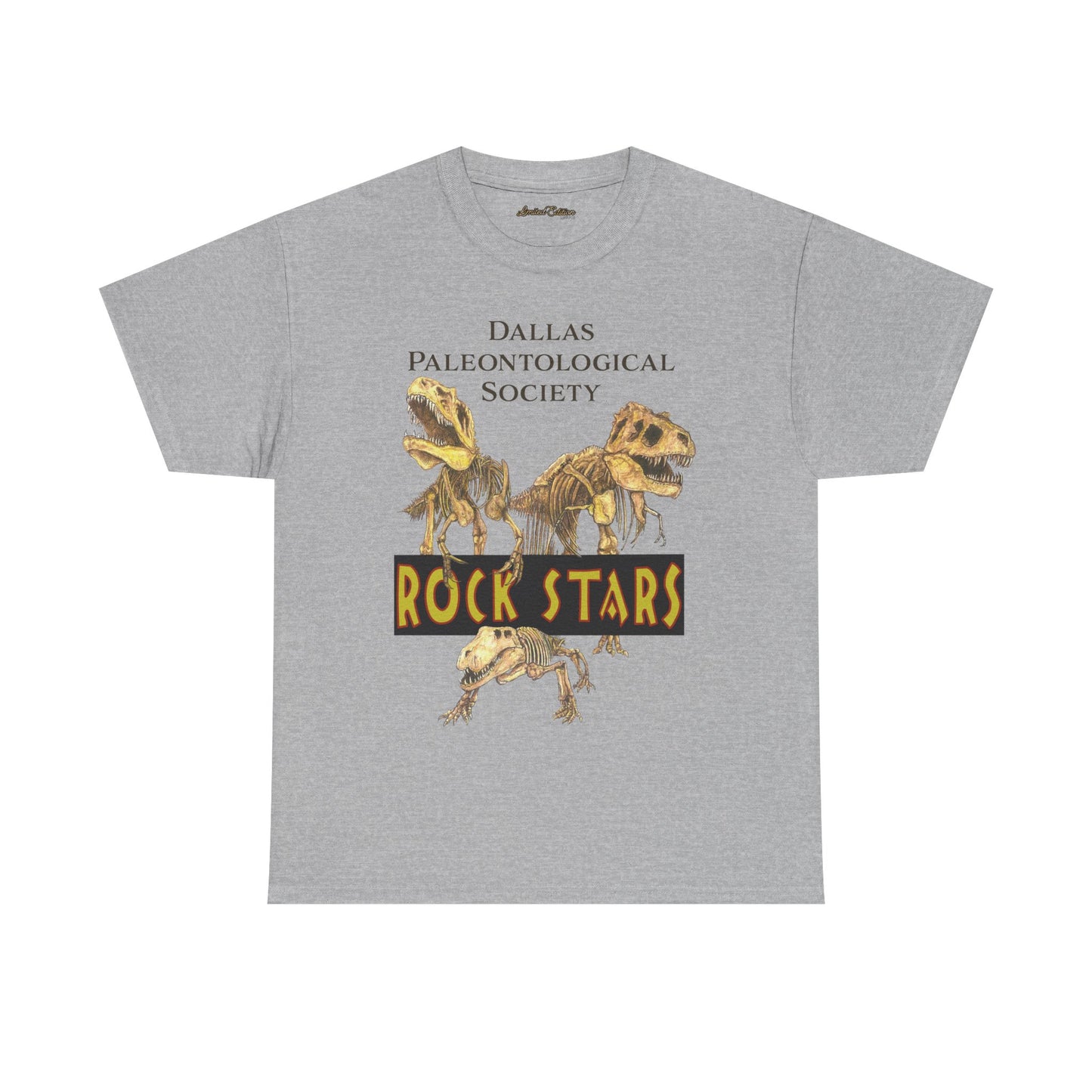 Rock Star Dinosaur Tee - Gildan 5000 Cotton Tshirt - Size S - 5x