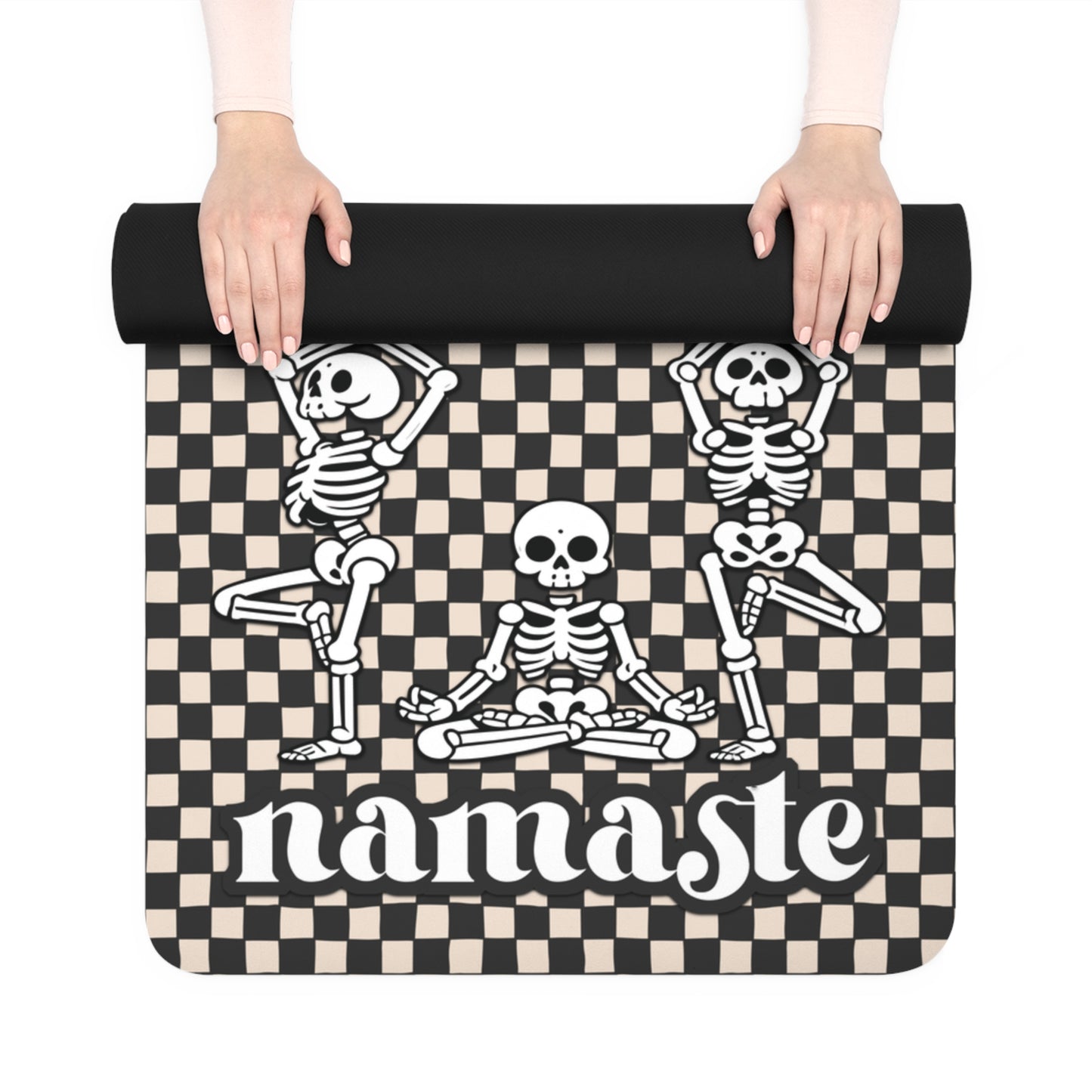 Namaste Skelly Skull Rubber Yoga Mat