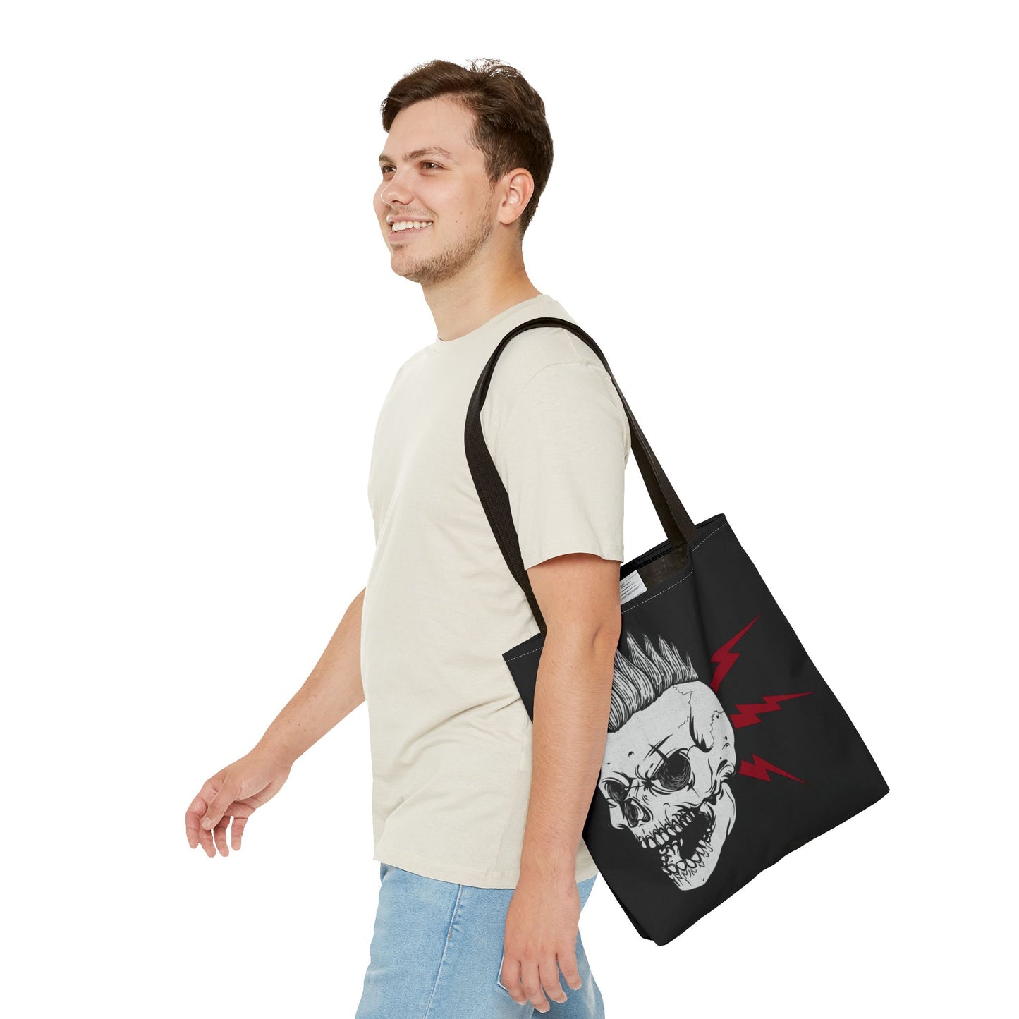 Punk Is Not Dead Skull Mohawk Tote Bag 3 sizes