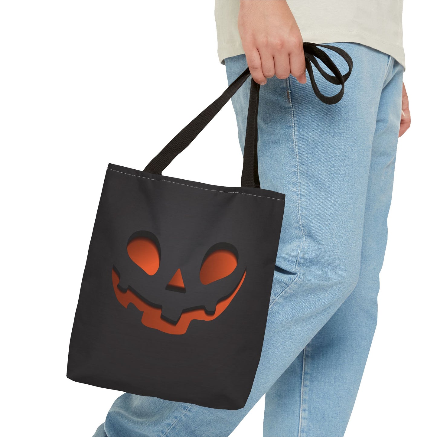 Halloween Black Pumpkin Tote Bag 3 sizes