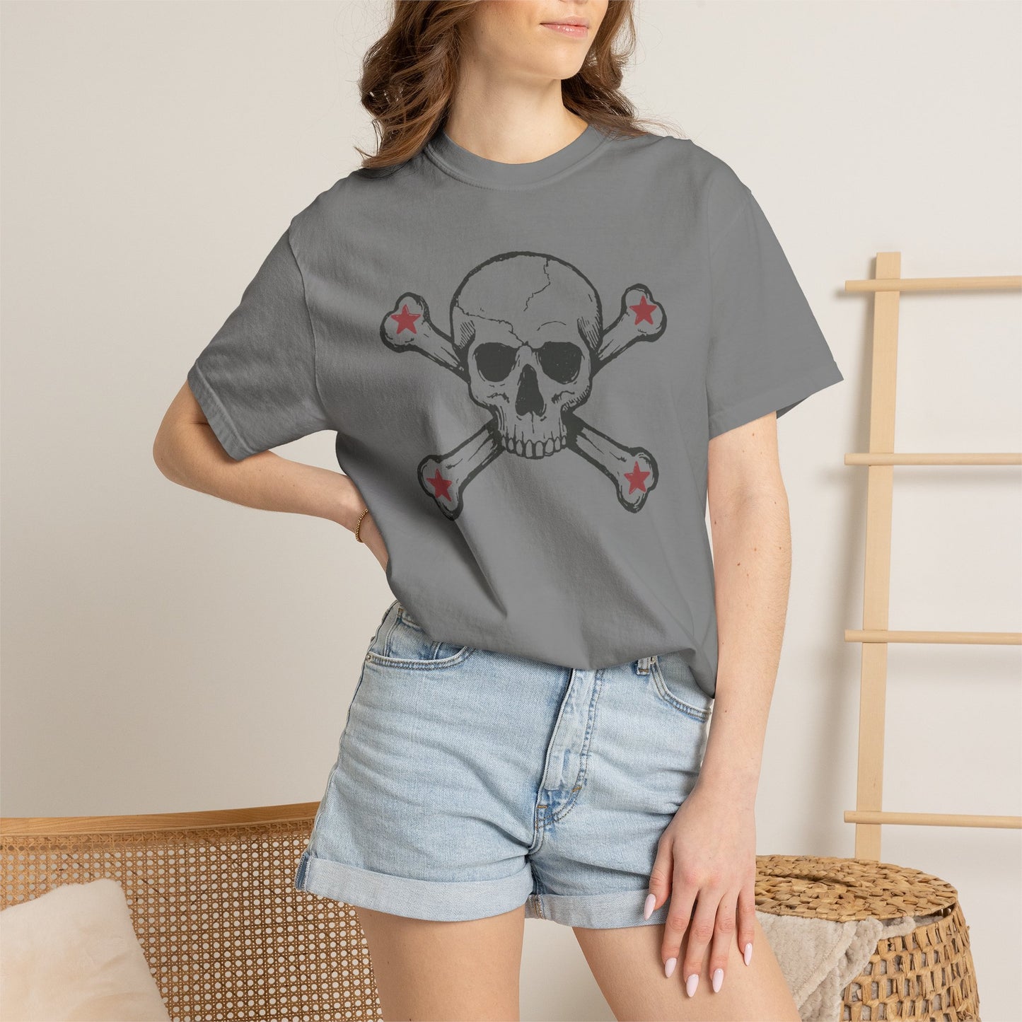 Skull and stars Rock-n-Roll Color Comfort Graphic Tee